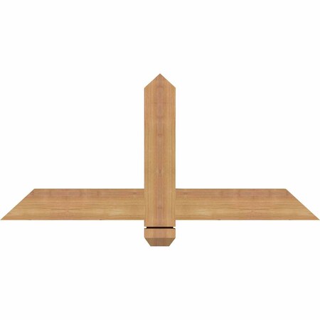 Ekena Millwork Eugene Smooth Timber Gable Bracket, Western Red Cedar, 36"W x 16"H x 1 1/2"D x 3 1/2"F, 11/12 Pitch GBW036X16X0204EUG00SWR